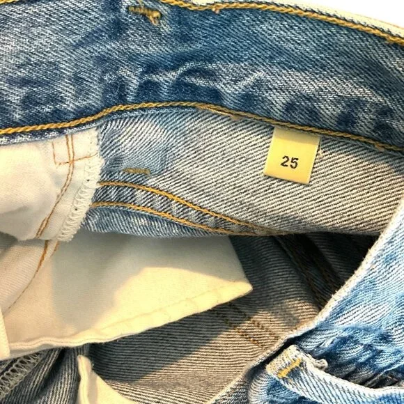 Citizens of Humanity Flavie Denim Trousers Light Blue Wash Size 25 Wide Leg - Picture 10 of 11